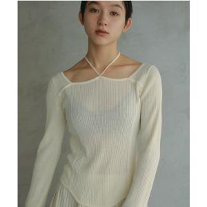 tシャツ 「OC」オーガニックコットンスクエアホルターニットトップス レディース