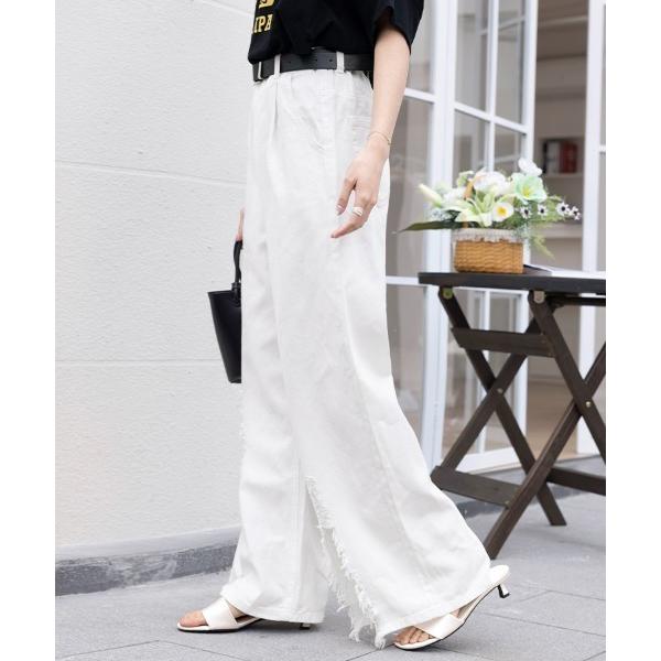 ワイドパンツ ジーンズ デニム デニムパンツ ダメージバギーデニムパンツ レディース