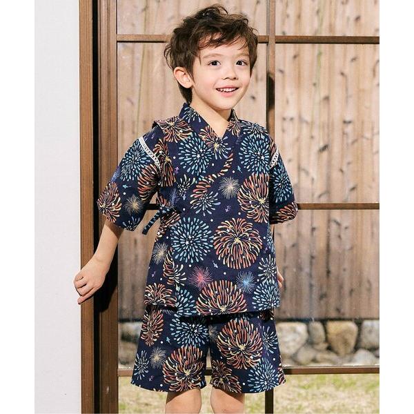 浴衣 「リンク」アプレのはんなりBOYS甚平 キッズ 子供 男の子