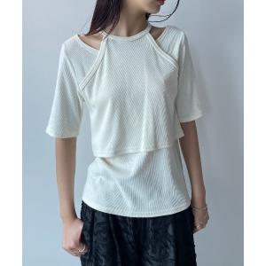 AIC. tシャツ アシンメトリーワンショルダートップス レディース