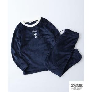 パジャマ PEANUTS ボアフリース上下セット メンズ レディース