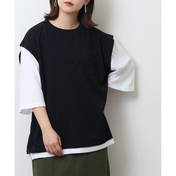 tシャツ 吸水速乾　UVカット　ストレッチ　ワイドシルエット　梨地　カットジョーゼット　デザイン　フ...