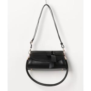 ハンドバッグ 「軽量2WAY」ワイドリボンフラップバッグ