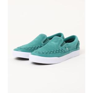 スニーカー VANS ヴァンズ SLIP ON スリッポン V98CF I.LACE GREEN/WHITE メンズ