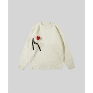 セーター ニット Heart Design Round Collar Knit メンズ レディース