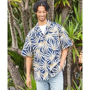 Aloha Blossom◇LUCKY/福/アロハシャツ/38/レーヨン/BLK/総柄/AB