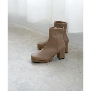 「flune」 ショートブーツ M グレイッシュベージュ レディース