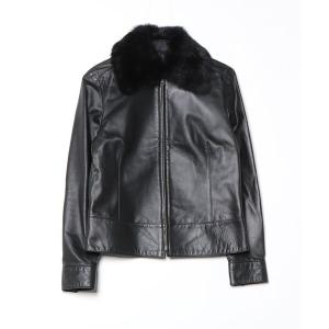 「ANTEPRIMA」 レザーブルゾン 40 ブラック レディース