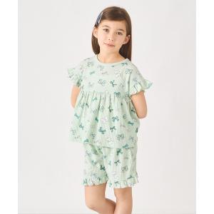 パジャマ 総柄ワッフルパジャマ キッズ 子供 女の子