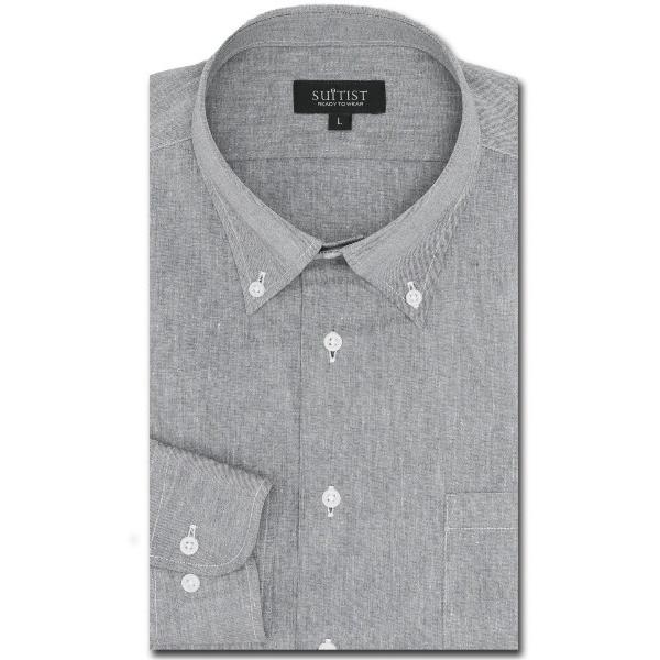 フォーマル シャツ 「吸水速乾 クールマックス」スーティスト リネン混 ボタンダウン ビジネスドレス...