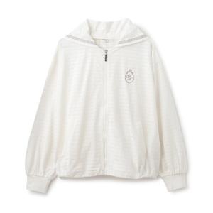 ポンポネット新品新作タグ付き【UVカット】シアーボーダージップパーカ150 ポンポネット新品新作タグ付き【UVカット】シアーボーダージップ