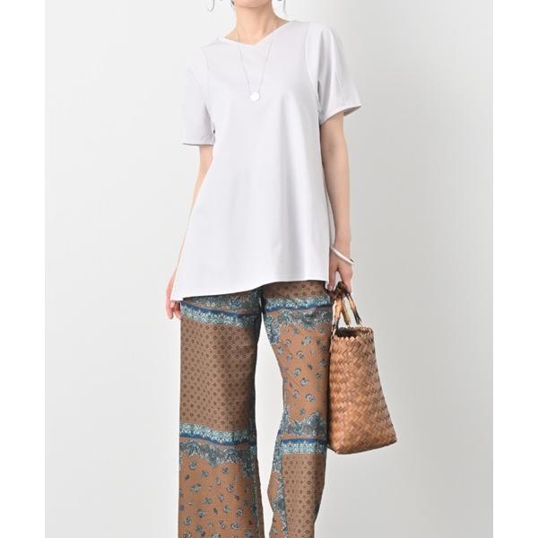 チュニック スーピマコットンハイゲージジャージーフレアーチュニック｜上質素材 フレアシルエット きれ...