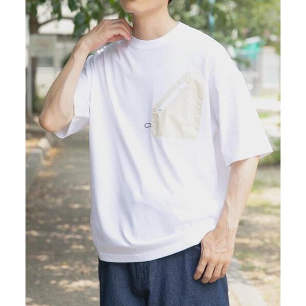 tシャツ ジップポケットキリカエクルーネックTシャツ メンズ
