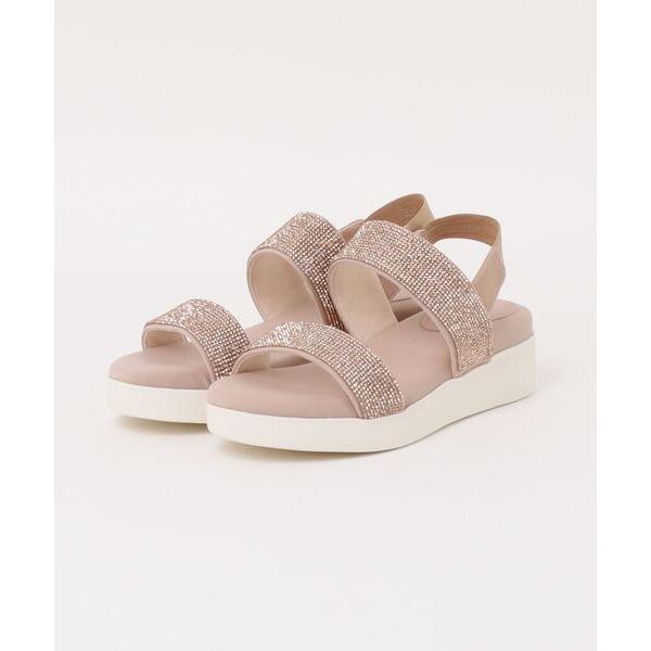 サンダル 厚底ビジューストラップサンダル レディース