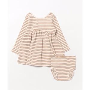 ベビー Ribbed Long Sleeve Dress || Golden Stripe