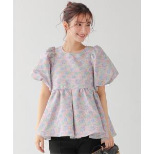 Fit more（フィットモア） フラワー刺繍バルーンスリーブペプラム
