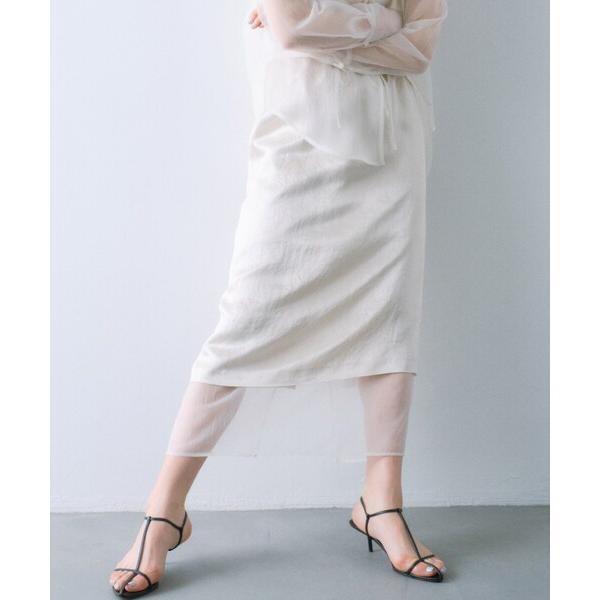 スカート sheer washer layered skirt