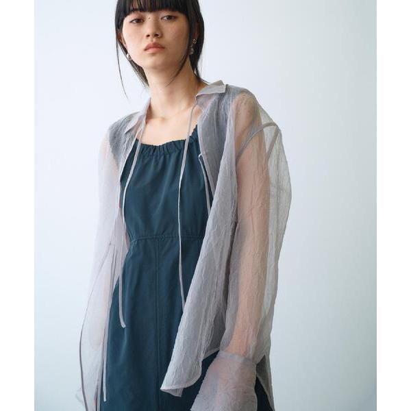 ブラウス シャツ sheer washer ribbon blouse レディース