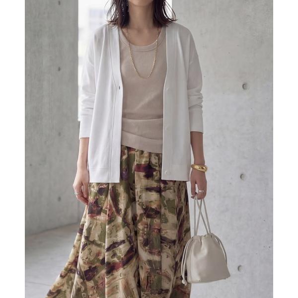 カーディガン サーマル調カットソーカーディガン レディース