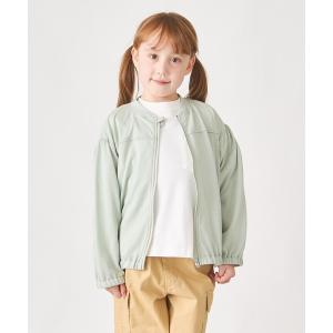ノーカラージャケット アウター かろやかフードなしパーカー キッズ 子供服 男の子 女の子