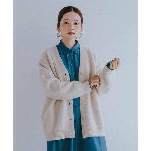 「GLOBAL WORK」 ニットカーディガン「eiisコラボ」 SMALL オフホワイト レディース