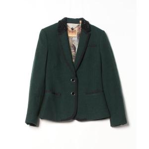 「Ted Baker」 ビジューテーラードジャケット 1 グリーン レディース