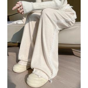 スウェットパンツ ジャージ レーススウェットパンツ レディース