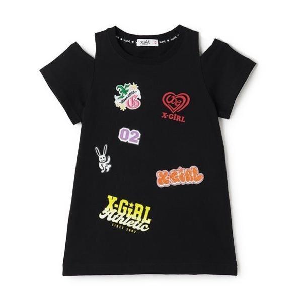 ワンピース MIXロゴ肩あきTワンピース キッズ 子供服 女の子