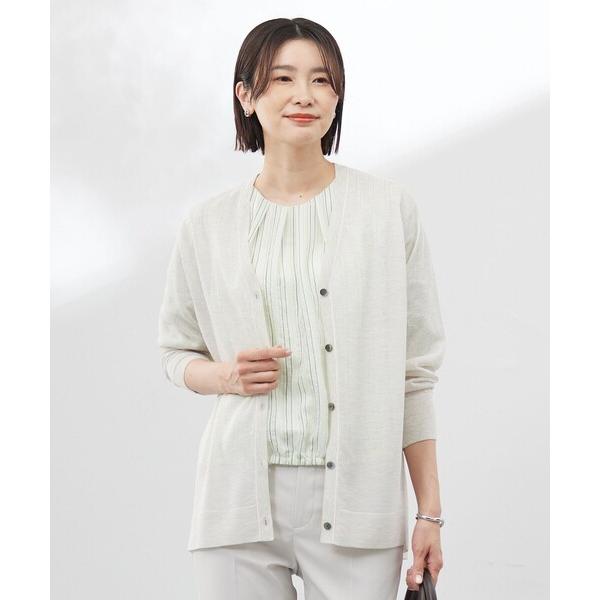 カーディガン 「WEB限定カラーあり・洗える」Vis/Peスパーク ニット カーディガン レディース