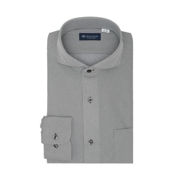 フォーマル シャツ 形態安定ノーアイロン ホリゾンタルワイド 長袖ストレッチビジネスワイシャツ（大き...