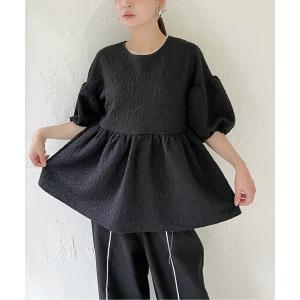 tシャツ ふくれジャガードデザイントップス レディース