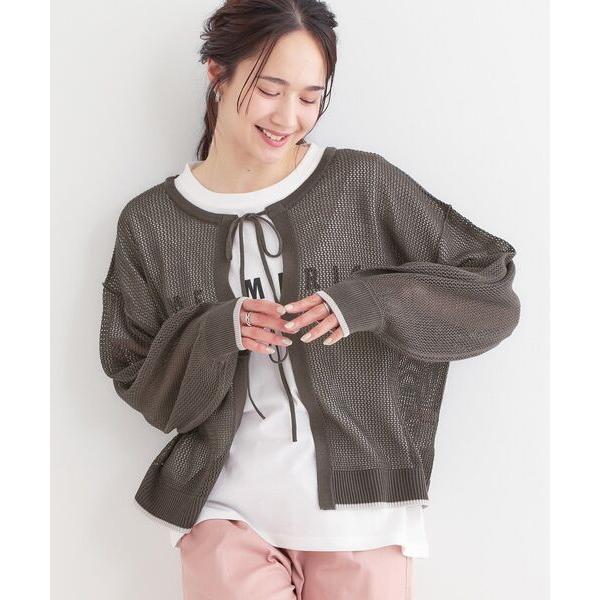 「S-LL/2点セット」前後2WAYで着られるメッシュニット＋ロゴTシャツ レディース