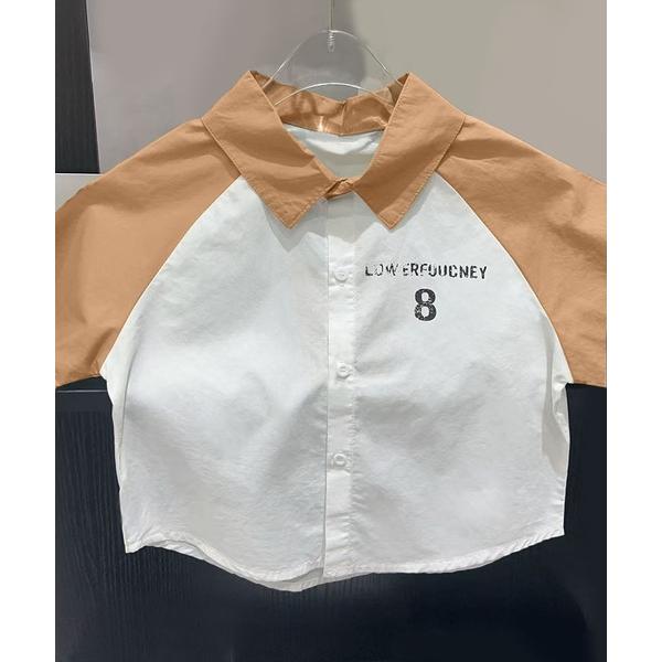 ブラウス シャツ 「aimoha-KIDS-」ラグランスリーブ半袖シャツ (SS) キッズ 子供服 ...
