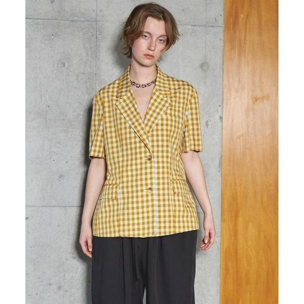 ジャケット テーラードジャケット Color Plaid Half Sleeve Jacket/カラ...