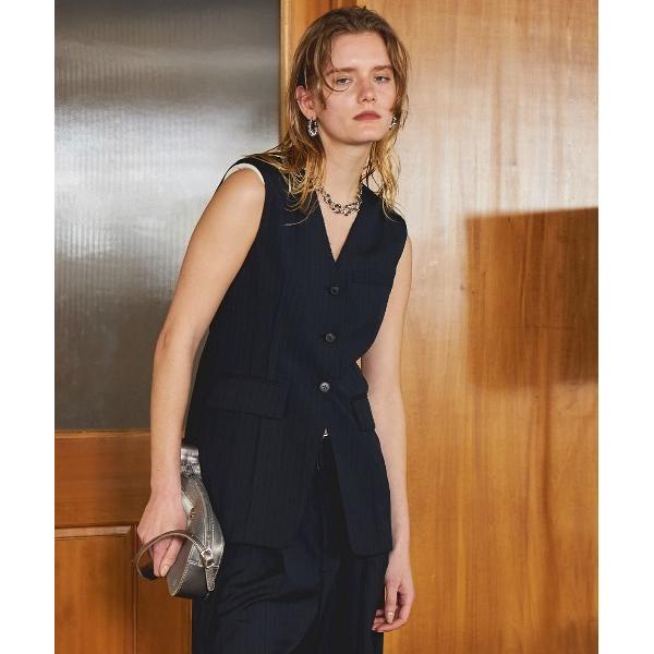 ジャケット ノーカラージャケット Suiting V-neck Gilet/スーチングVネックジレ「...