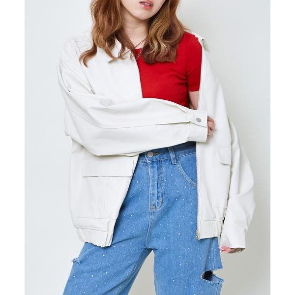 ブルゾン アウター 「ルーズシルエット」レディース 合皮ブルゾン ジャケット 羽織り トレンド レデ...