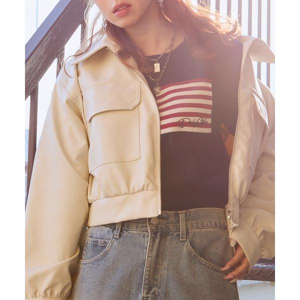 ニット セーター 「アメリカフラッグ×細ケーブル編み」レディース 半袖 ニット トップス カジュアル...