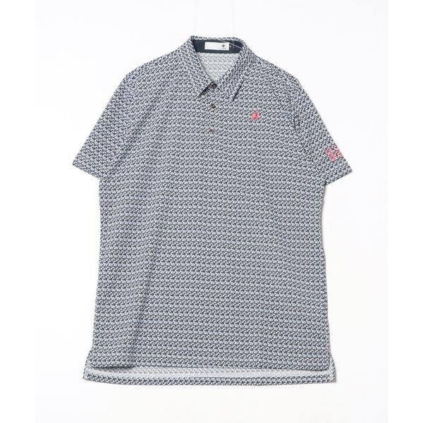 シャツ ルコックスポルティフ ゴルフ  トライアングル小柄半袖シャツ メンズ