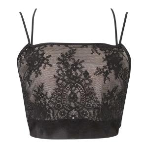 インナーシャツ 肌着 アイラッシュラッセルレース ノンワイヤー ブラキャミソール(カップ付インナー) レディース