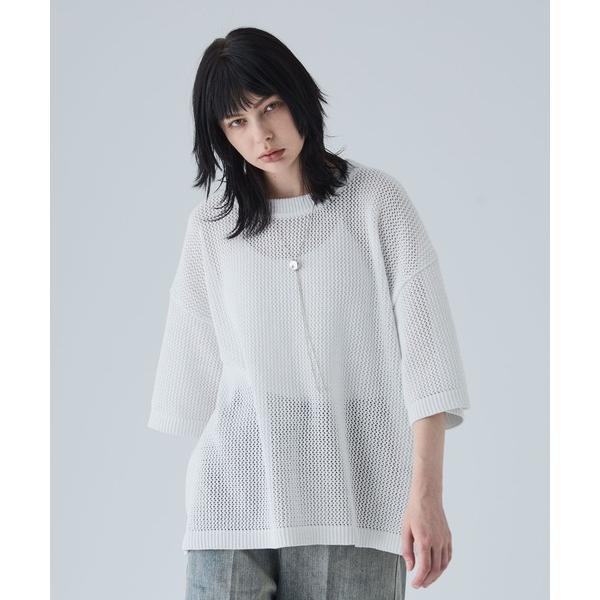 セーター ニット 「VELNUS」Watermark knitting loose short sl...