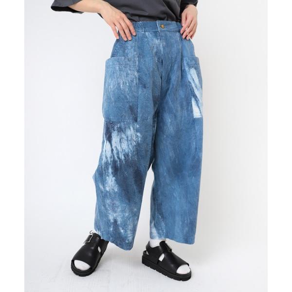 パンツ R4322 ９分丈のムラ染めアルマジロパンツ レディース