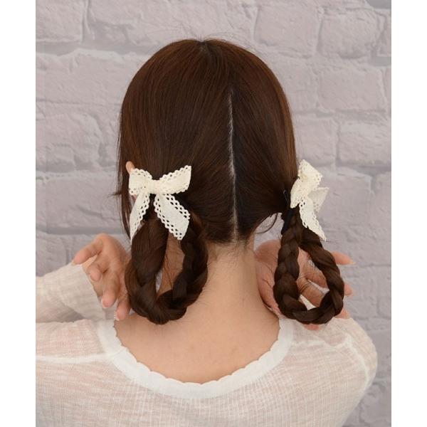 ヘアゴム 「float」ナチュラル レース リボン ヘアゴム「2個セット」