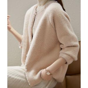 「Primazel」 ニットカーディガン M ピンク レディース