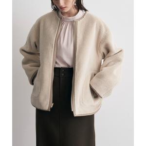 「YECCA VECCA」 ジップアップブルゾン FREE グレイッシュベージュ レディース