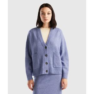 「BENETTON (UNITED COLORS OF BENETTON)」 ニットカーディガン SMALL ブルー レディース