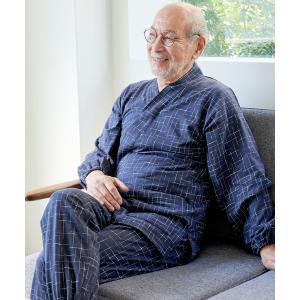 パジャマ 「ココロcolor」甚兵衛介護パジャマ メンズ