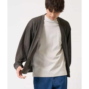 ABAHOUSE（アバハウス） 2トーン シアーメッシュ 1ボタン カーディガン