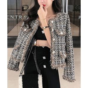 「Primazel」 ツイードジャケット M モカ レディース