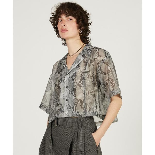 ブラウス シャツ パイソンプリントシアーシャツ / Python Print Sheer Shirt...