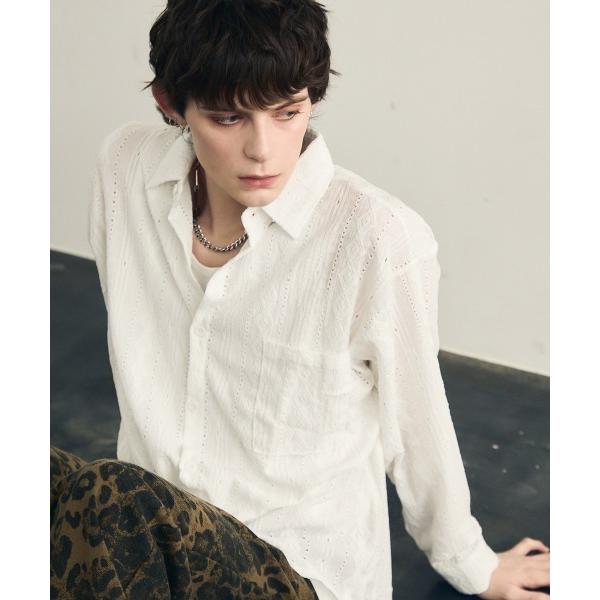 シャツ Retro design light sheer long sleeve shirt / レ...